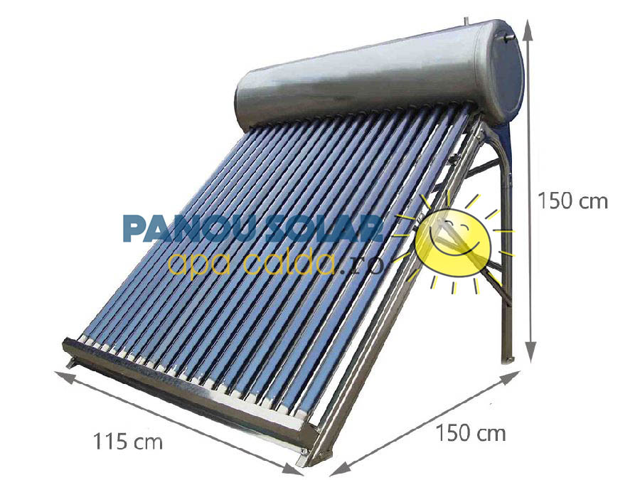 cotele panoului solar apa calda 150 litri montat