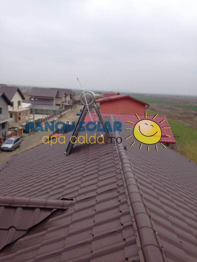 Montaj panou solar apa calda  nepresurizat 150 litri