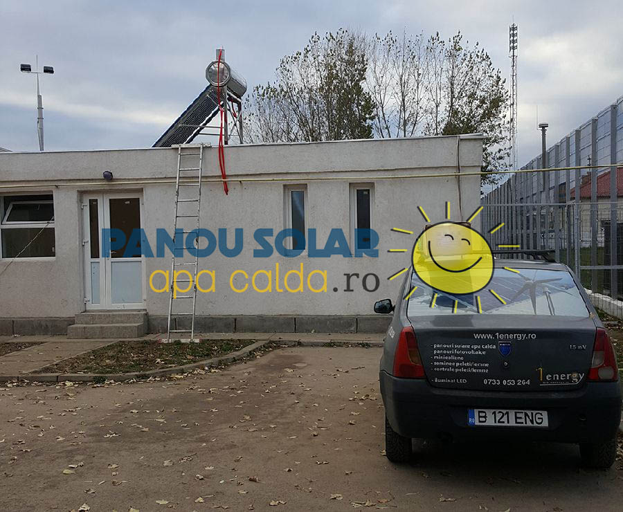 Montaj panou solar nepresurizat 150 litrii - scoala comuna Chiscani, judetul Braila