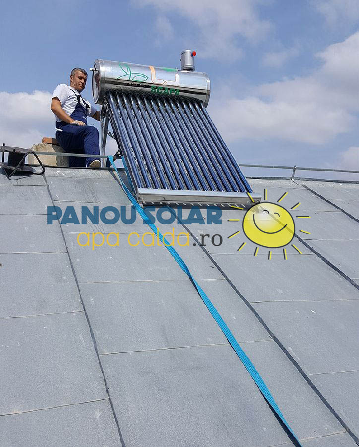 Montaj panou solar nepresurizat 150 litri, la scoala primara din comuna pietrosani, jud Teleorman
