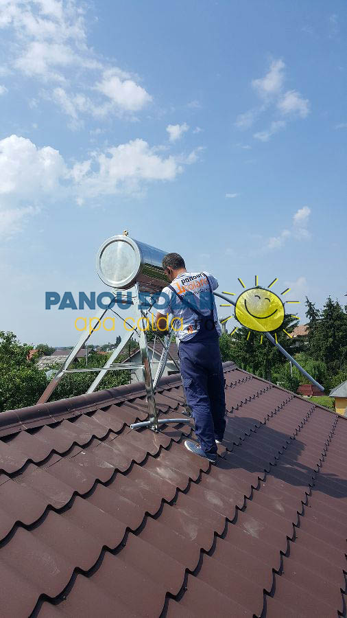 Montaj panou solar apa calda 100 litri presurizat, Balotesti