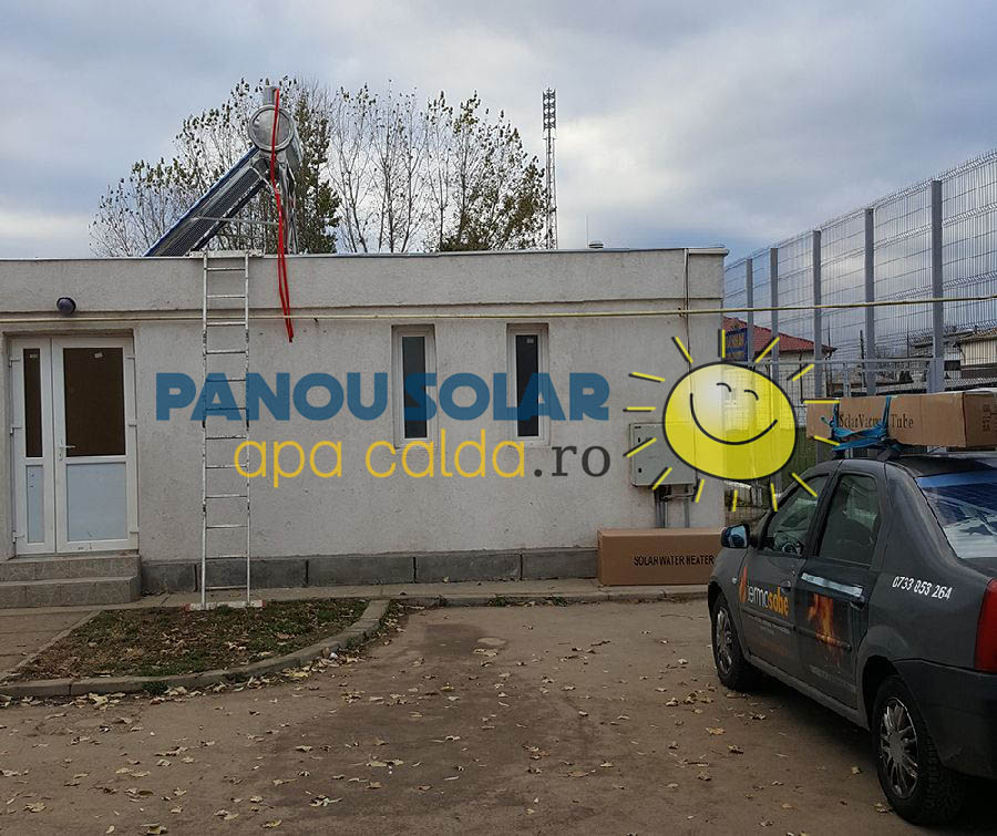 Montaj panou solar nepresurizat 150 litrii - scoala comuna Chiscani, judetul Braila
